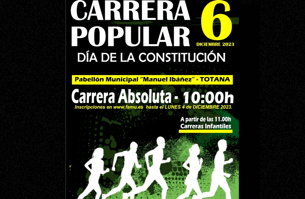 El 4 de diciembre se cierra el plazo de inscripción en la Carrera Popular “Día de la Constitución”